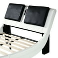 thumbnail image 3 of Faux Leather Queen Bed With Led Lights, Control System, And Massage Feature Upholstered Size Illumination, Music, Vibrating Massage, Wood Slat Support, No Box Spring Required, 3 of 6