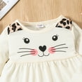 thumbnail image 4 of Tiijoy Newborn Girls Outfits Cartoon Cat Print Long Sleeve Top Leopard Pants Set, Sizes 9-12M, 4 of 6