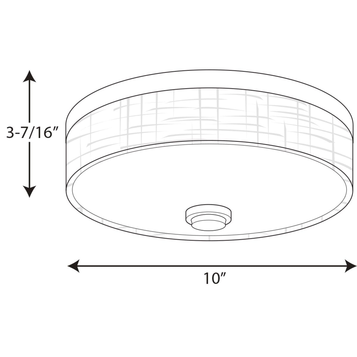 Open Box P3610-2030K9-Progress Lighting-Weaver LED - Close-to-Ceiling Light - 1 Light - Drum Shade in Transitional style - 10 Inches wide by 3.44 Inches