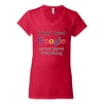 thumbnail image 2 of I Don't Need Google My Son Knows Everything Womens V-Neck Tee, Red, Small, 2 of 3