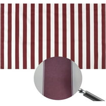 Stripe Canvas Oxdford Polyester Fabric (Burgundy/White 1, Yards)