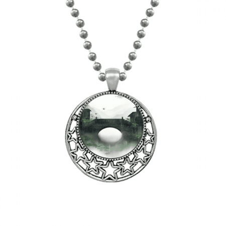 Southern Season Chinese Style Watercolor Necklaces Pendant Retro Moon Stars Jewelry