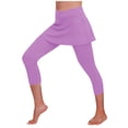 thumbnail image 2 of TAGOLD Womens Summer Capris Skort Elastic Waist Yoga Sports Workout Pants, 2 of 5