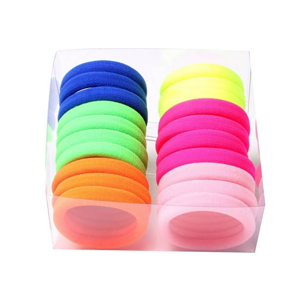 Sonducket 20/30 Uds. Bandas elásticas de nailon para el pelo de colores caramelo para mujeres y niñas, soporte para Coleta, bandas de goma, diadema, Accesorio para el cabello Fluorescencia L Sonducket PS13004-06