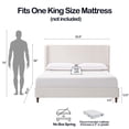 thumbnail image 4 of King Size Platform Bed, Elegant Bed Frame with Chenille Fabric, High Headboard, Wooden-slats Base, Metal Side Rails Frame, Simplicity Bed for Adults, Teens, Children, Cream White, 4 of 8