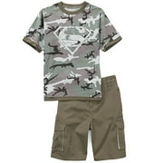 Little Boys' 2-Piece Superman Set of Camo Shirt and Cargo Shorts