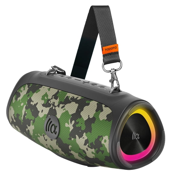 TAZATA Portable Bluetooth Speaker 60W RMS,90W Peak Loud Subwoofer Wireless Stereo with HD Sound,8H Playtime IPX7 Waterproof for Party cmaping Beach