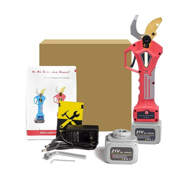 Electric Secateurs, 400W Cordless Electric Pruner Pruning Fruit Tree Bonsai Lithium Powered With 2 Batteries Efficientcutting