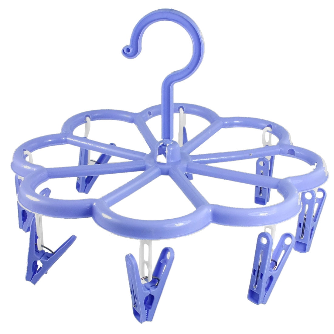 Laundry Light Purple Plastic 8 Clothespin Scarf Towel Clothes Hanger