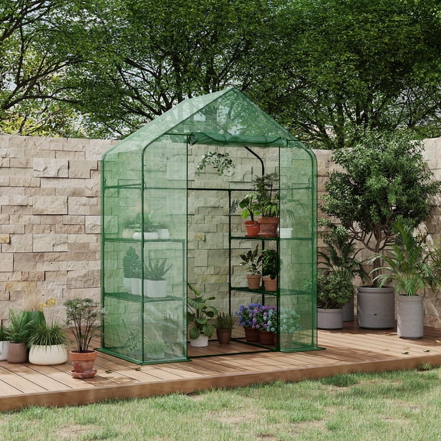 Twister.CK Portable Walk-In Greenhouse, Outdoor Garden Green House Kit with Thick PE Cover