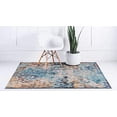 thumbnail image 4 of Unique Loom 3144755 6 x 6 ft. Pollock Vita Square Rug, Turquoise, 4 of 5