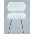 thumbnail image 4 of Trent Home Faux Fur Accent Chair in White with Gold Legs, 4 of 7