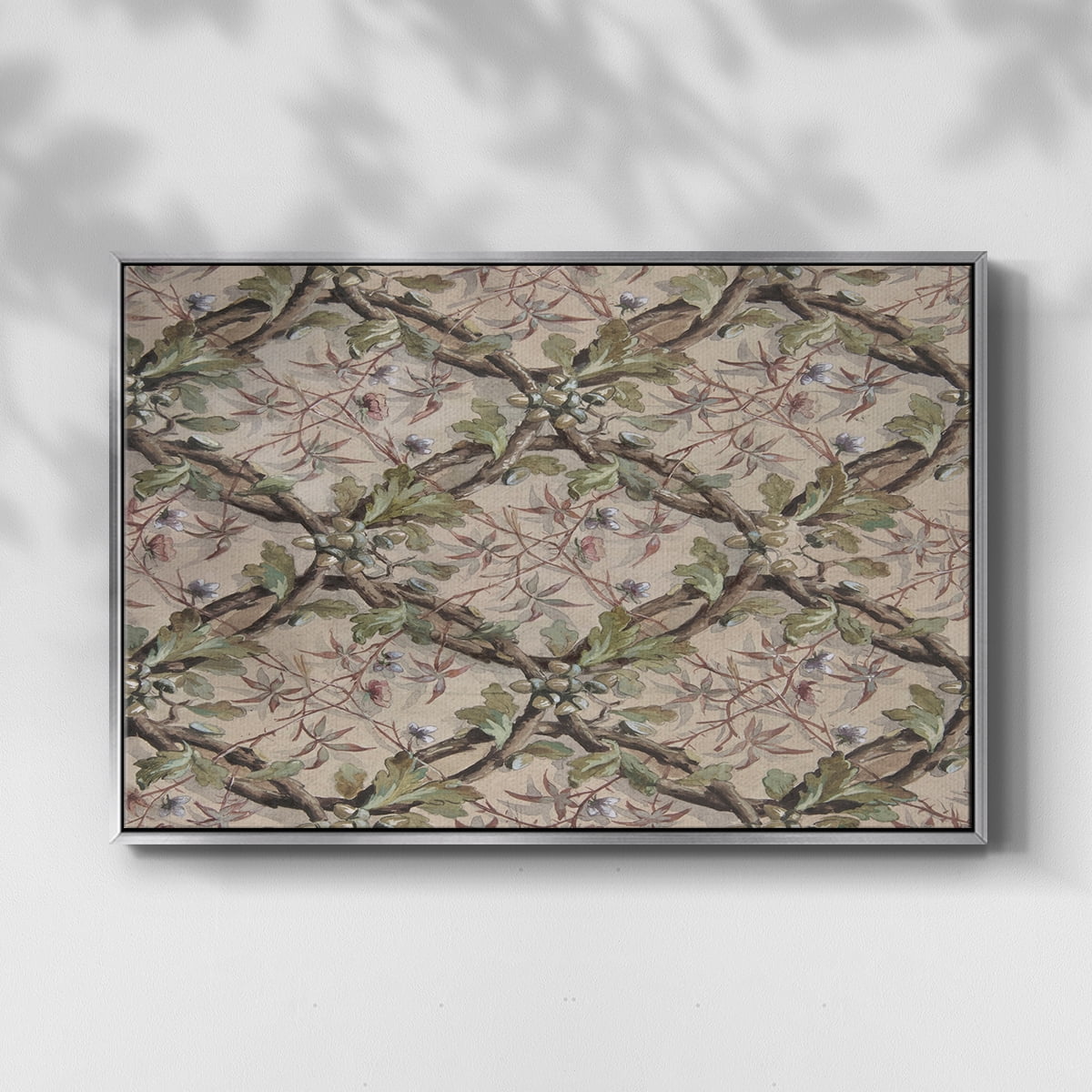 Vintage Abstract Print-IV Framed in Silver Wood Gallery Wrapped Canvas 27 in. x 41 in.