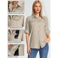 thumbnail image 6 of POENTAB Women's UPF 50 UV Sun Protection Shirt, Cool Quick Dry Long Sleeve Outdoor Fishing Hiking Safari Travel Shirt Blouse, 6 of 8
