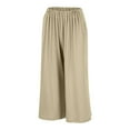 thumbnail image 6 of BILIKEYU 2025 Womens Pants Loose High Waisted Wide Leg 3/4 Pants Casual Trousers with Pockets, Business Casual Pants for Women, Womens Dress Pants, Womens Office Attire, 6 of 7