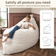 thumbnail image 4 of Congermom 4 in 1 Bean Bag Chair, Giant Memory Foam Filling Bean Bag Sofa, Adult Bean Bag Chair, Machine Washable Faux Fur Cover, Bean Bag for Adult (White), 4 of 9