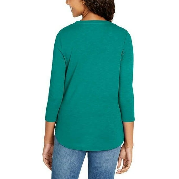Kirkland Signature Womens Three Quarter Sleeve Slub Tee