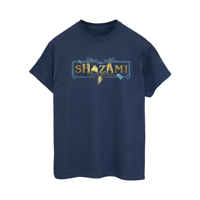 DC Comics Femmes Shazam Fury des Dieux Logo Doré Coton Petit Ami T-Shirt