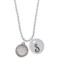 thumbnail image 1 of Delight Jewelry Stainless Steel Disc Sisters are Best Friends Forever Silvertone Script Initial Disc - S - Charm Necklace, 20"+3", 1 of 4