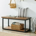 thumbnail image 2 of Alaterre Furniture Claremont 40" Rustic Wood Bench with Low Shelf, 2 of 8