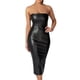 thumbnail image 1 of Vestido de tubo de cuero de imitación de las mujeres, sin mangas sin tirantes de color sólido Bodycon vestido largo Nituyy Vestido de tubo de piel sintética para mujer, 1 of 5