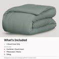 thumbnail image 3 of California Design Den King Size Duvet Cover - 400 Thread Count, 100% Cotton Sateen, Comforter Cover - Sage Green, 3 of 9