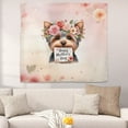 thumbnail image 2 of Happy Mother's Day Yorkshire Terrier with Flower Crown and Greeting Card Tapestry Yorkie Dog Lover Gifts Wall Hanging Backdrop Home Decor - 13004, 2 of 5
