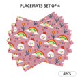 thumbnail image 2 of Placemats Set Of 4 / 6, Cute Chicken Rainbow Flower Love Placemats For Dining Table Indoor/Outdoors Heat Resistant Washable Placemats 18" X 12", 2 of 8