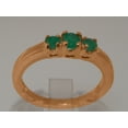 thumbnail image 3 of LBG British Made 18k Rose Gold Natural Emerald Womens Anniversary Ring - 33 size options - Size 8.75, 3 of 6