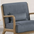 thumbnail image 7 of Dark Gray 1pc Accent Chair Eye-Catching Corduroy Upholstered Seat Cushion Modern Wooden Frame Living Room Furniture Chair, 7 of 7