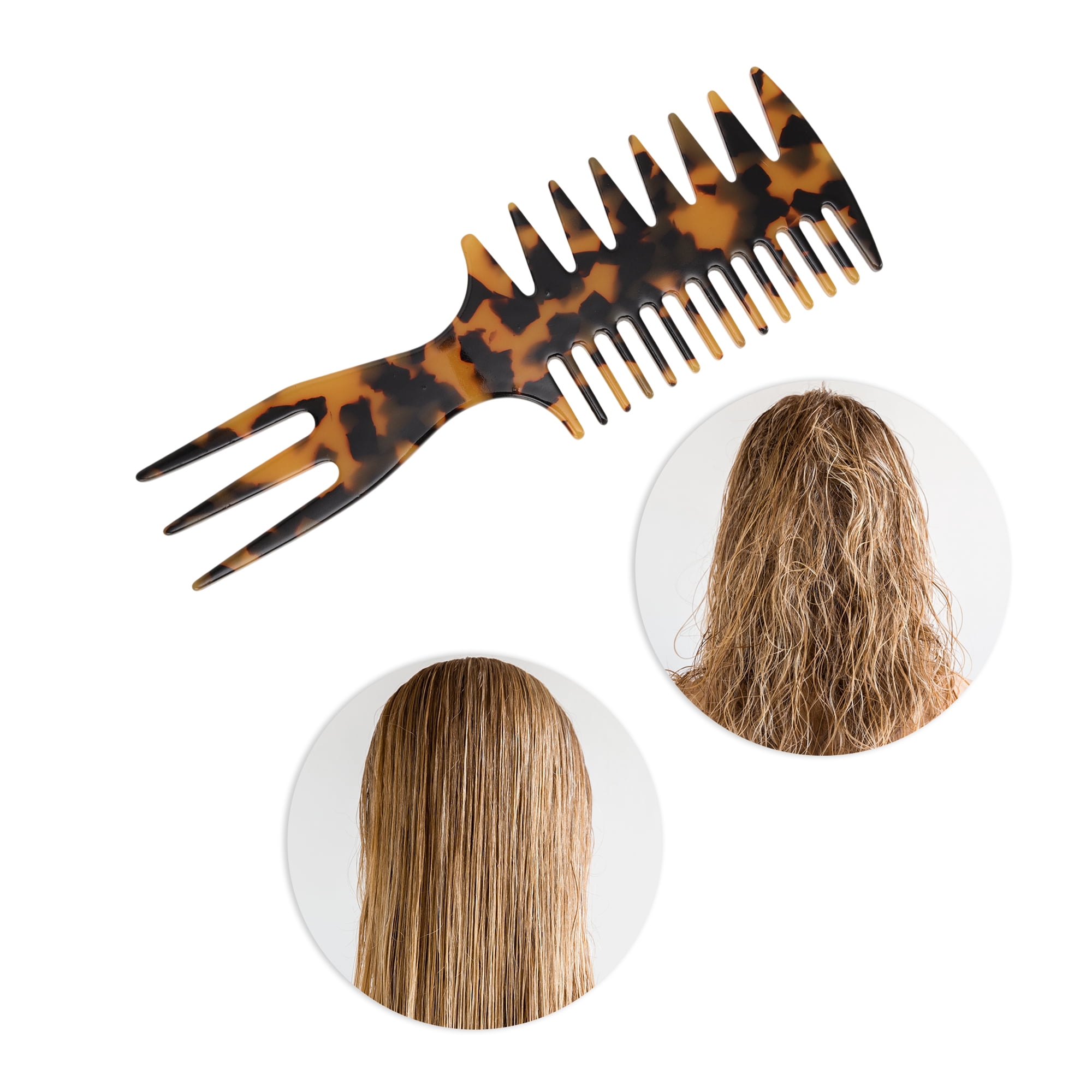 Unique Bargains 1 Pc Fashionable 3 in 1 Fish Bone Hair Comb for All Hair Types Brown