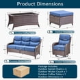 thumbnail image 7 of Unnifurnzi 8 Pieces Wicker Patio Furniture-Outdoor Swivel Chairs Set of 4 with 6 Inch Thick Cushions Outdoor Couch with Outdoor Foot Rest Outdoor Conversation Sets for Deck Porch Poolside-Brown/Blue, 7 of 7