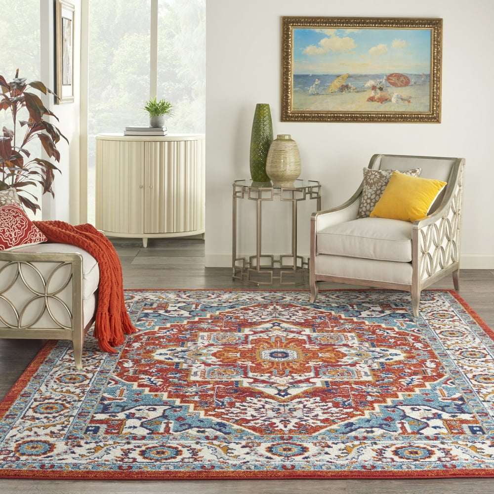Nourison Passion Red Multi Colored Area Rug, 8' x 10'