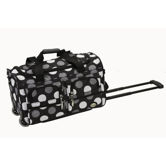 Rockland Luggage 22" Rolling Duffle Bag, New Black Dot