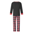 thumbnail image 5 of Michellecmm Family Matching Christmas Pajamas, LetterDinosaur Print Long-Sleeved Round Neck Tops + Plaid Pattern Trousers Sleepwear, 5 of 10