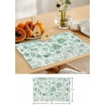 thumbnail image 6 of Placemats Set of 6, Cotton Linen Heat Table Mats Non-Slip Washable Spring Green Hand Painted Botanical Leaves Trees Placemat for Holiday Banquet Dining Kitchen Table Decor, 6 of 6