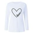 thumbnail image 2 of Gerichy Long Sleeve Shirts for Women Valentine's Day Casual O Neck Letter Print Heart-shaped Tee Tops Hoodies for Women Long Sleeve Shirts for Women, 2 of 3