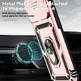 thumbnail image 5 of TECH CIRCLE for iPhone 17 Pro PC+TPU Hybrid Case with Slide Camera Lens Cover, Military-Grade Magnetic Ring Car Mount Holder Kickstand Dual Layer Shockproof Protective Cover,Rosegold, 5 of 9