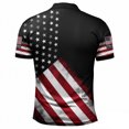 thumbnail image 3 of XinghaiYIDE Mens Polo USA Flag Star Stripes Printed Short Sleeve Button Placket Patriotic Holiday Polo Tee S-5XL, 3 of 5