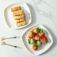 thumbnail image 3 of Porcelain Square Appetizer Plate,Set of 8, White 7 inch Ceramic Dessert Plates, Small Dinner Plates for Cake Side Dish, Scratch Resistant, Microwave, Oven, Dishwasher Safe, 3 of 7