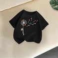 thumbnail image 5 of ITSAME Girls T-Shirts, Cotton Lightweight Round Neck Kids Casual Fashion Graphic Tee for Summer Black Size 6-8T, 5 of 5