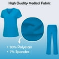 thumbnail image 4 of ACTIVE UNIFORMS Women's Breathable Cool Stretch Fabric Scrub Top and cargo Pant Set (Water Blue, Small), 4 of 7