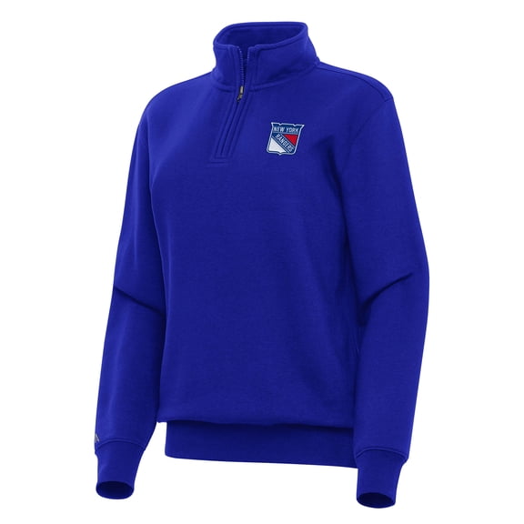 Women's Antigua Royal New York Rangers Victory Quarter-Zip Sweatshirt