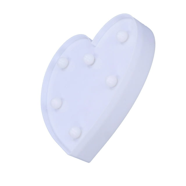 Ambient Lamp, Warm White Light Bright 6 LED Lamp Beads Heart Shaped Night Light For Wedding