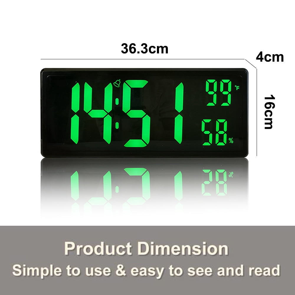 Wall Decor Living Room AMIR Digital Wall Clock Large Display,11'' LED ...