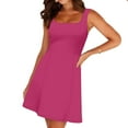 thumbnail image 5 of QingYiHua Dresses for Women 2025 Elegant Classy Short Square Neck A-Line Sleeveless Mini Dress Summer Club Party Short Dresses,Hot Pink, 5 of 8