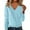 Blue, variant on Women's V Neck Chest Pocket Sweater, Drop Shoulder Long Sleeve Pullover, Solid Color Knit Top, Casual Loose Fit Blouse, Everyday Comfort Wear with Front Pocket Blue L