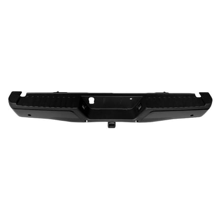 REAR STEP BUMPER ASSEMBLY; PAINT TO MATCH; WITH PARK ASSIST SENSOR HOLES; WITH MAX TOW HITCH; INCLUDES BOTH ENDS/MAX TOW HITCH/BOTH