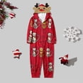 thumbnail image 4 of Glisme Pyjamas Assortis pour la Famille Combinaison à Capuche Zippée d'Hiver pour Enfants Fête des Fêtes Pyjamas Assortis pour la Famille Rouge Taille 6-7 Ans, 4 of 6
