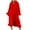 Red, variant on Fancifize Womens Long Robes Soft Flannel Ruffled Hem Bathrobe Fluffy Robe with Pockets and Waist Tie Loungewear Robes for Women